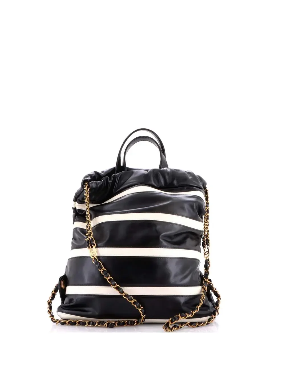 Chanel 22 Chain Backpack Striped Shiny #256590C49B